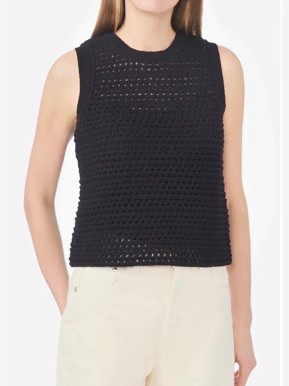 Open-Stitch Cotton-Blend Sweater Tanks bundle